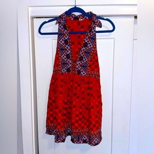 Free People Red Orange Dress / Shirt / Cover-up